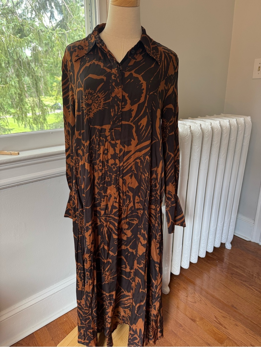 COS Long Sleeve Floral Print Shirt Dress